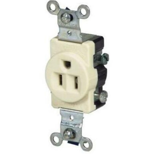 [450008143] 15 Amp 125 Volt 3 Wire Ivory Single Receptacle