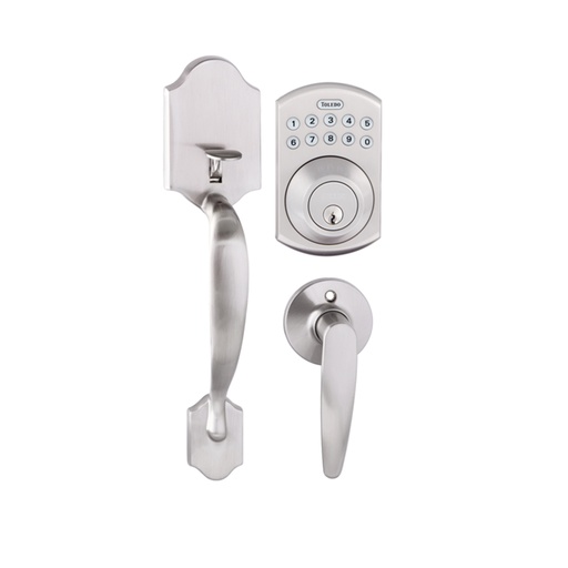 [380009041] Toledo Cordoba Electronic Handleset with Remote Access in Satin Nickel Finish