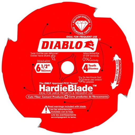 [2006237] Diablo HardieBlade 6-1/2 in. D X 5/8 in. PCD Fiber Cement Blade 4 Teeth 1 Pk