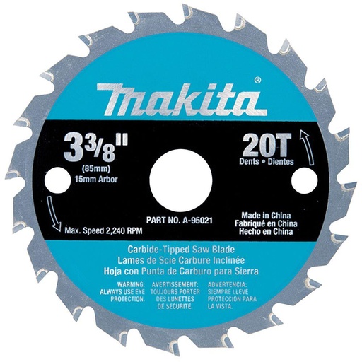 [721005-A] Makita 3-3/8 Inch 24T Carbide-Tipped General Purpose Circular Saw Blade - 721005-a