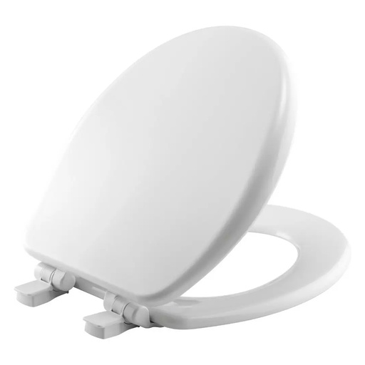 [4001077] Mayfair by Bemis Alesio Round Enameled Wood Toilet Seat Removes for Easy Cleaning and Never Loosens White: Durable, Secure Fit, Easy Install