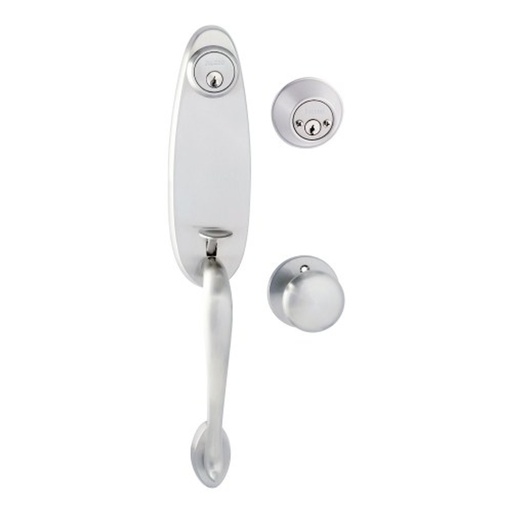 [380009148] Toledo Fine Locks Handleset W/ Double Cylinder Deadbolt & Door Knob & Rosette in Gray, Size 12.0 H X 2.6 W X 4.0 D in | Wayfair V1601-TE/DH-US15