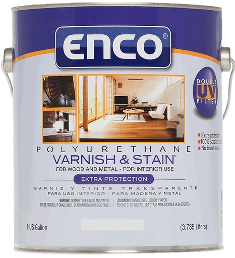 [420012080] ENCO VARNISH & STAIN REDWOOD GL