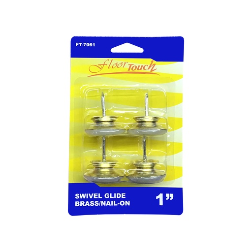 [FT7061] NAIL ON SWIVEL GLIDE  BRS 1"