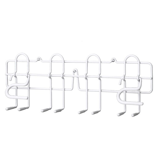 [3462] Metal White Broom and Mop Holder