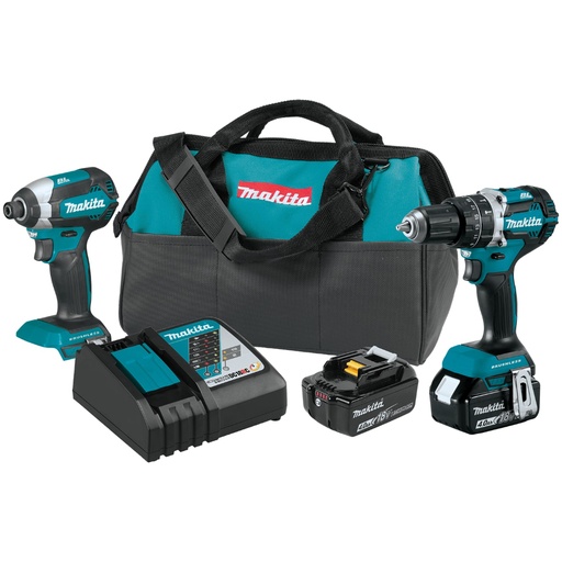 [XT269M] Makita Xt269m 18V Brushless Cordless Hammer Drill & Impact Driver Combo Kit 4.0A - All
