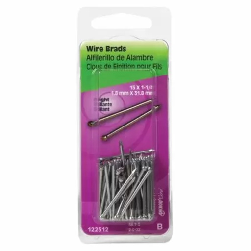 [122512] 122512 1.25 in. X 15 Bright Wire Brads - 2 Oz., 6PK