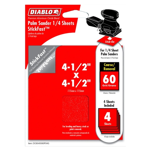 [DCS045060P04G] DIABLO LIJA 4-1/2X4-1/2 60G PK4