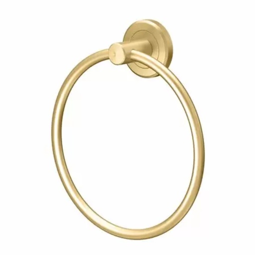 [366001801] Gatco 4242 Latitude II 6-1/2" Wall Mounted Towel Ring Brushed Brass Bathroom Hardware and Accessories Bathroom Hardware Towel Rings