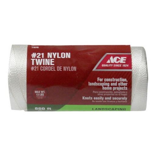 [71610] Ace 21 in. D X 860 Ft. L White Twisted Nylon Twine