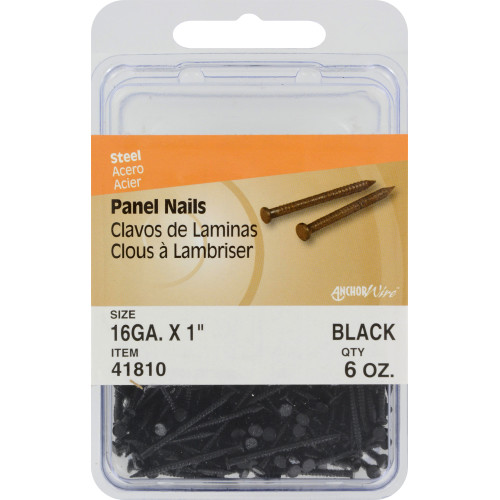 [41810] PANEL NAILS 1" 16GA  BLACK  6OZ