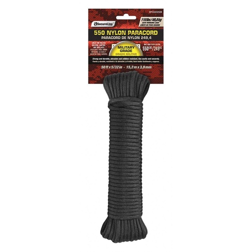 [7337629] PARACORD BLK 5/32"X100