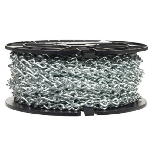 [5364799] Campbell 0721727 Low Carbon Steel Single Jack Chain  Zinc Plated  #12 Trade  011 Diameter  29 Lbs Load Capacity  100 Feet Reel