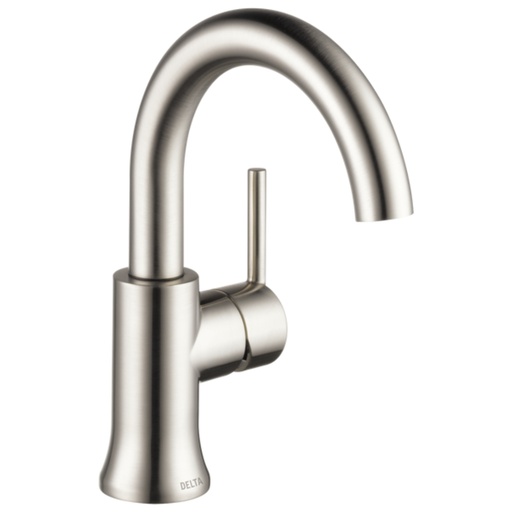 [559HA-SS-DST] Delta 559HA-DST Trinsic 1.2 GPM Single Hole Bathroom Faucet - Includes Metal Push Pop-up Drain Assembly Brilliance Stainless Faucet Bathroom Sink