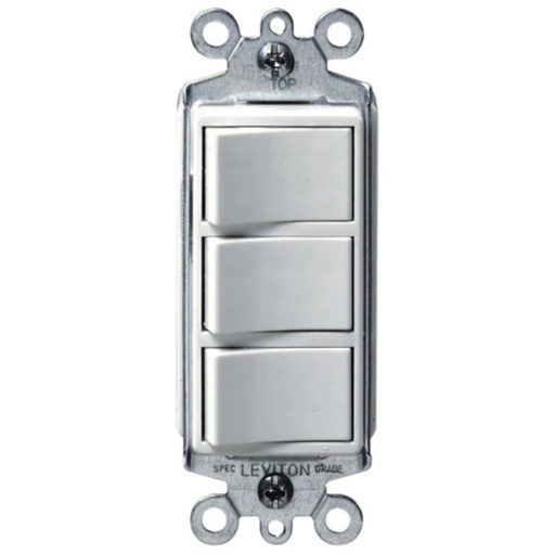 [450009644] SWITCH DECORA TRIPLE WHT 15A
