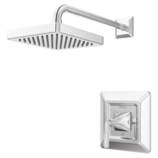 [LG897FEC] Pfister LG89-7FE Park Avenue Single Handle Shower Trim Package with Single Function Rain Shower Head Polished Chrome Showers Shower Only Pressure