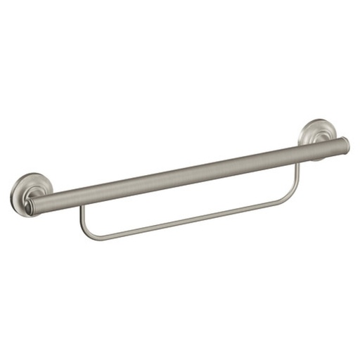 [LR2350DBN] Moen LR2350D Brushed Nickel 24" Grab Bar with Towel Bar