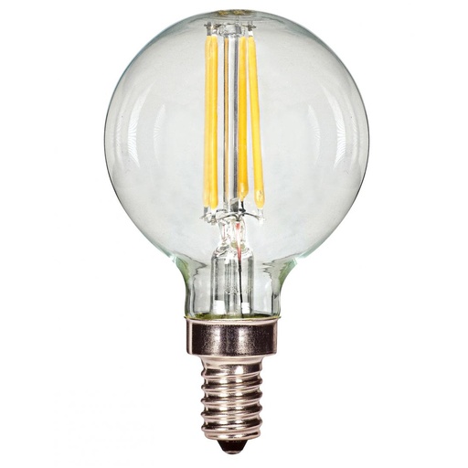 [S9871] Satco 4w G16 Globe LED Filament E12 Candelabra Base 350Lm 2700K Dimmable Bulb