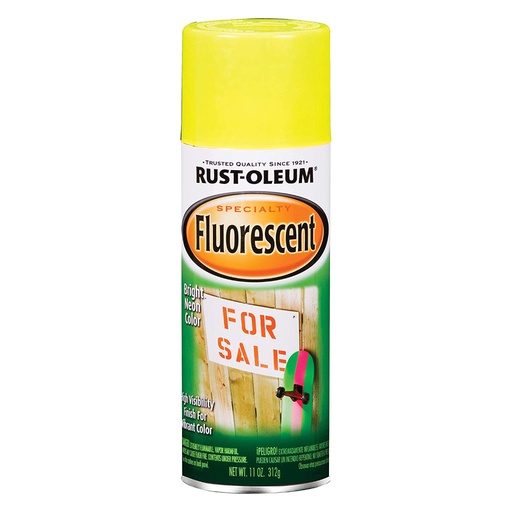 [1001107] Rust-Oleum 11oz Fluorescent Spray Paint Flat Yellow
