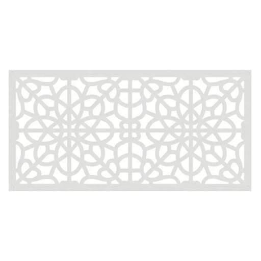 [73004785] 2 Ft. X 4 Ft. Fretwork White Polypropylene Decorative Screen Panel