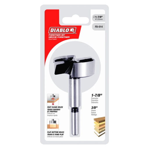 [FB014] Diablo 1-7/8 in. X 3-1/2 in. L High Speed Steel Forstner Drill Bit Round Shank 1 Pk