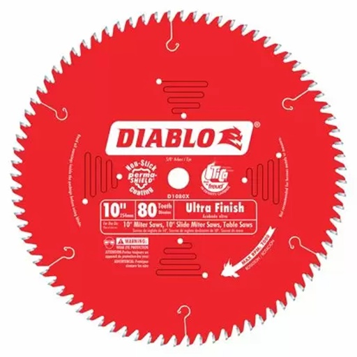 [D1080X] Diablo 10 in. D X 5/8 in. TiCo Hi-Density Carbide Circular Saw Blade 80 Teeth 1 Pk