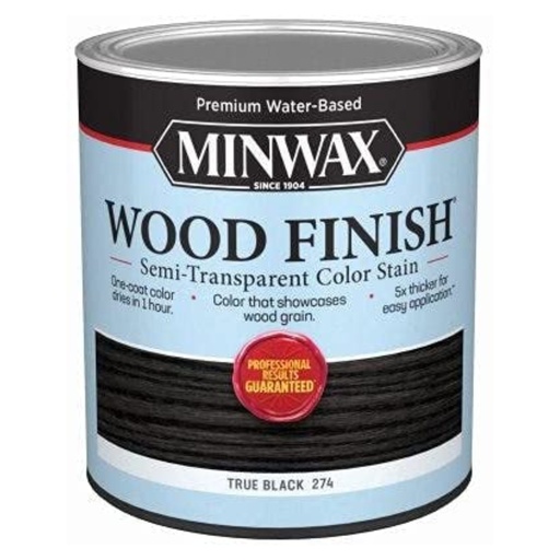 [1014856] Minwax Wood Finish Water-Based Semi-Transparent True Black Water-Based Acrylic Emulsion Wood Finish
