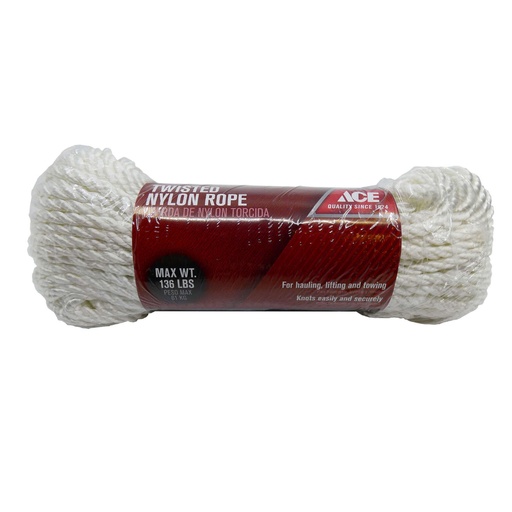 [7809262] Ace 1/4 in. D X 100 Ft. L White Twisted Nylon Rope
