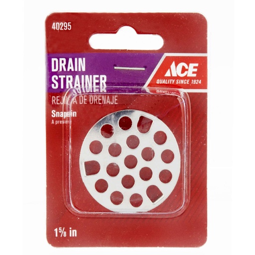 [40295] Ace 1-5/8 in. D Chrome Metal Snap in Grate