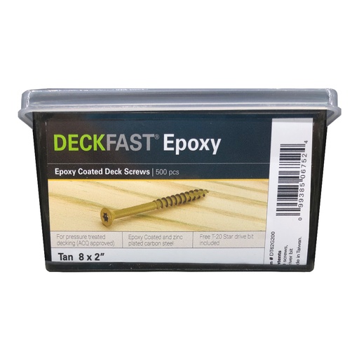 [DT62G200] Starborn Deckfast No. 8 X 2 in. L Tan Star Flat Head Deck Screws 500 Pack
