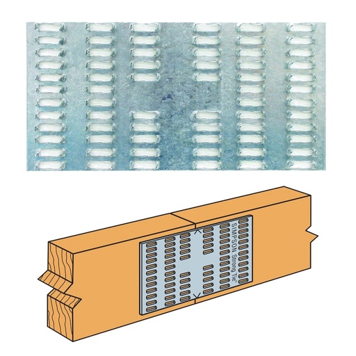 [ANCLAJE103] Simpson Strong-Tie 6 in. H X 0.4 in. W X 3 in. L Galvanized Steel Mending Plate