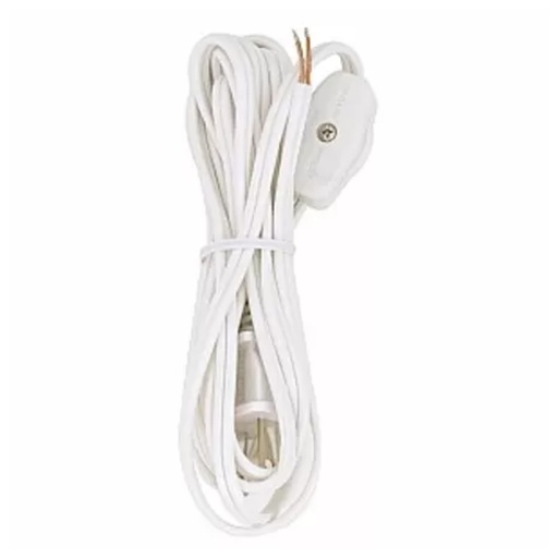 [S70106] SATCO 8' WHITE CORD SWITCH PLUG