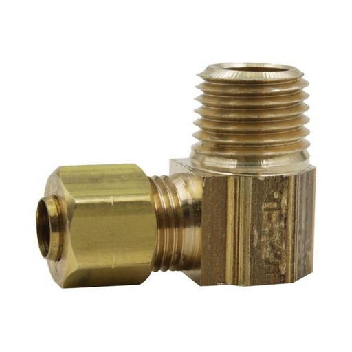 [4338372] Jmf Compression Elbow 90 Deg. 1/4   Tube X 1/4   Mpt Yellow Brass Bagged 400 PSI < 0.25 % Lead