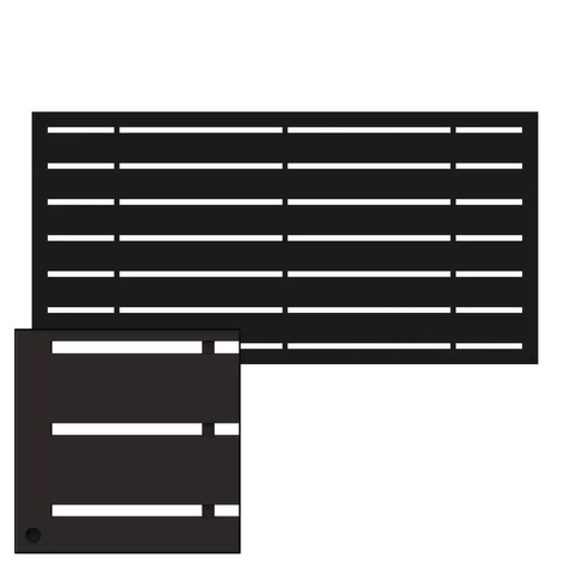 [73042822] 2 Ft. X 4 Ft. Boardwalk Black Polypropylene Decorative Screen Panel