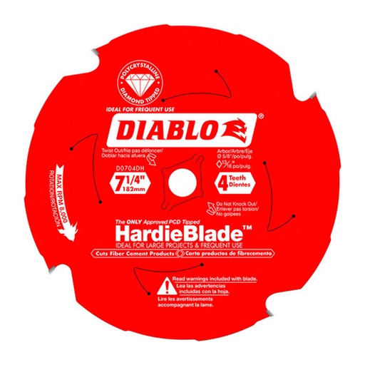 [LENDP0704DHA] Diablo HardieBlade 7-1/4 in. D X 5/8 in. PCD Circular Saw Blade 4 Teeth 1 Pk