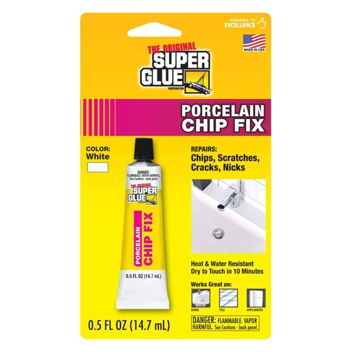 [1000962] The Original Super Glue Porcelain Chip Fix High Strength White Crack Repair 0.5 Oz