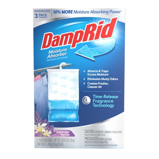 [1004634] DampRid Hanging Moisture Absorber Lavender Vanilla Scent 15.4 Oz 3 Pack
