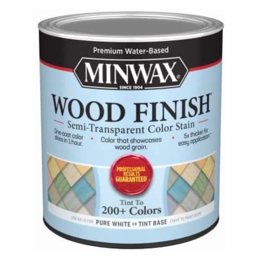 [1015192] MINWAX Solid Pure White/Tint Base Water-Based Wood Stain 1 Qt.