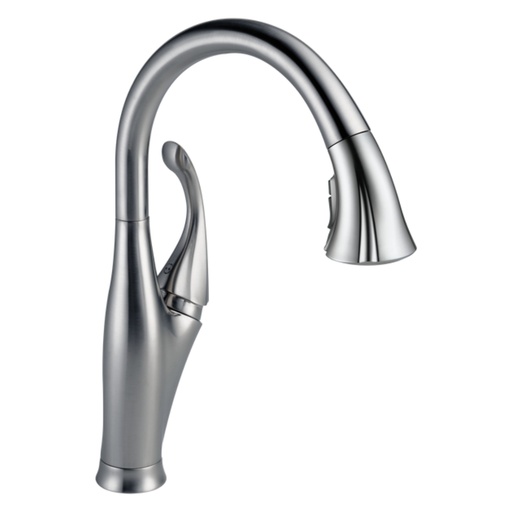 [9192-AR-DST] Delta Addison 9192-AR-DST Single Handle Pull-Down Kitchen Faucet with ShieldSpray Technology - Single Handle Lever: Arctic Stainless
