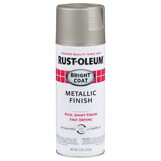 [11877] Rust-Oleum Stops Rust Metallic Aluminum Bright Coat Metallic Spray 11 Oz