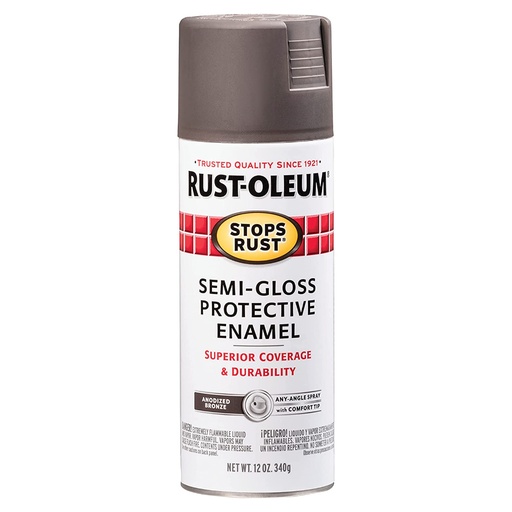 [18965] Spray Paint, Bronze, Gloss, Solvent, 12 Oz