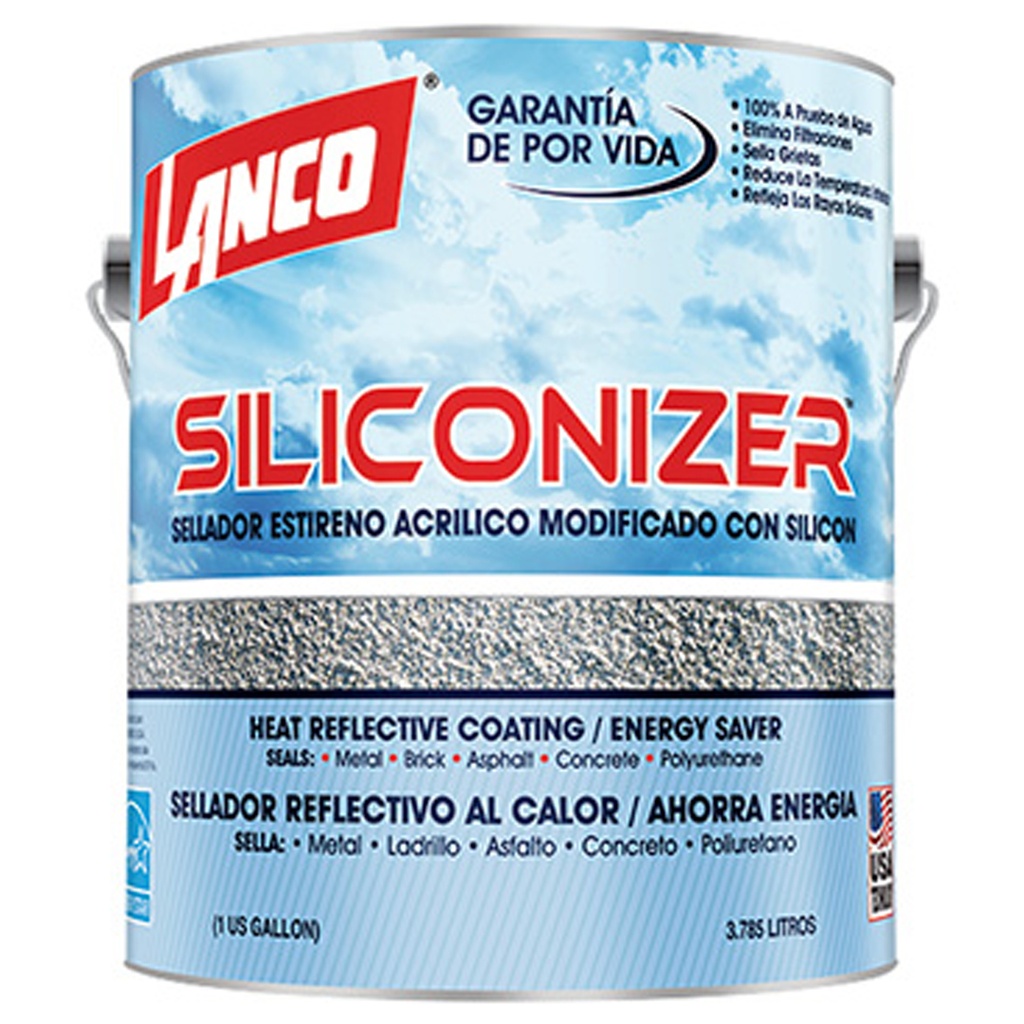 Lanco Siliconizer 1 Gal. Acrylic Elastomeric White Reflective Roof ...