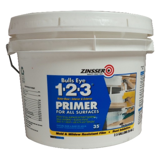 [1394329] Zinsser Bulls Eye 123 White Primer and Sealer 2.5 Gal