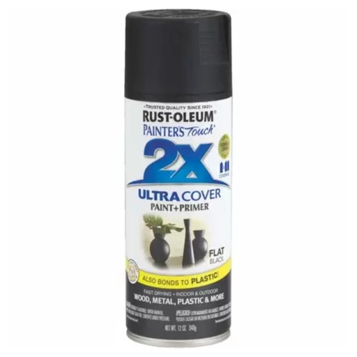 [1396050] Rust-Oleum Painter's Touch Ultra Cover Flat Black Spray Paint 12 Oz.