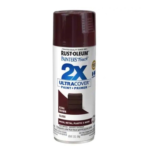 [1395920] Rust-Oleum Painter's Touch Kona Brown 2X Ultra Cover Gloss Any Angle Spray Paint 12 Oz.