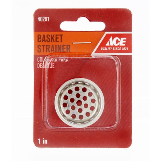 [40291] Ace 1 in. D Chrome Silver Stainless Steel Replacement Strainer Basket
