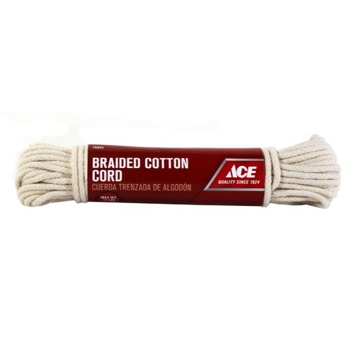 [75852] Ace 9/64 in. Natural Braided Cotton Cord