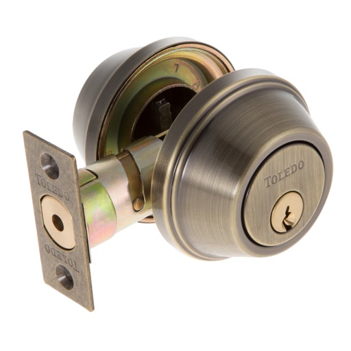 [380009033] Toledo 229671 Double Cylinder Entry Deadbolt, Antique Brass