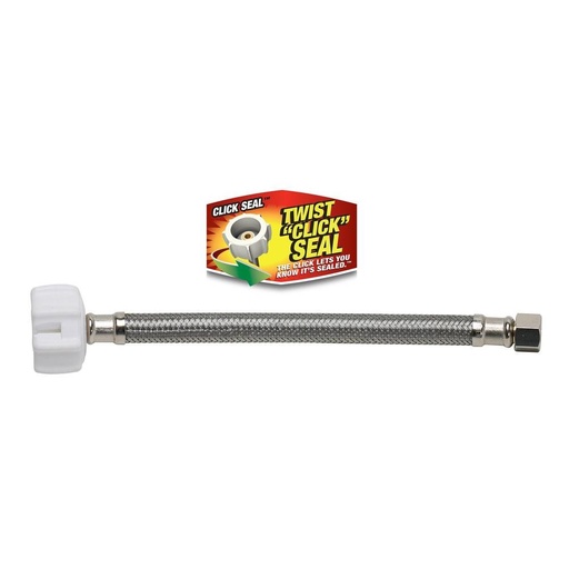 [4403481] Fluidmaster 3/8 in. Compression X 7/8 in. D Ballcock 20 in. Braided Stainless Steel Toilet Supply Li