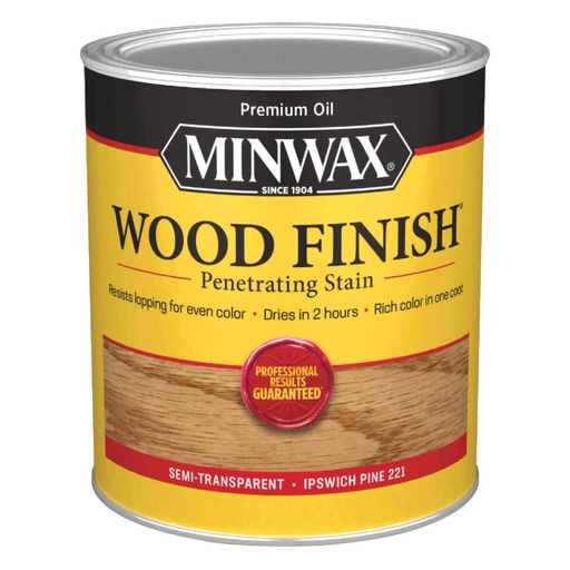 [12370] Minwax Wood Finish Semi-Transparent Ipswich Pine Oil-Based Wood Stain 1 Qt.